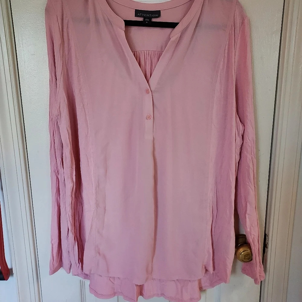 Attention Pink Long Sleeve Blouse XL